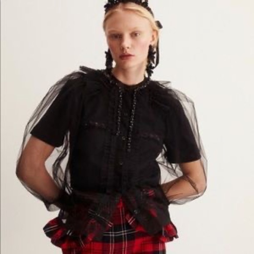 NWT Simone Rocha H&M Black Tulle Top szXS